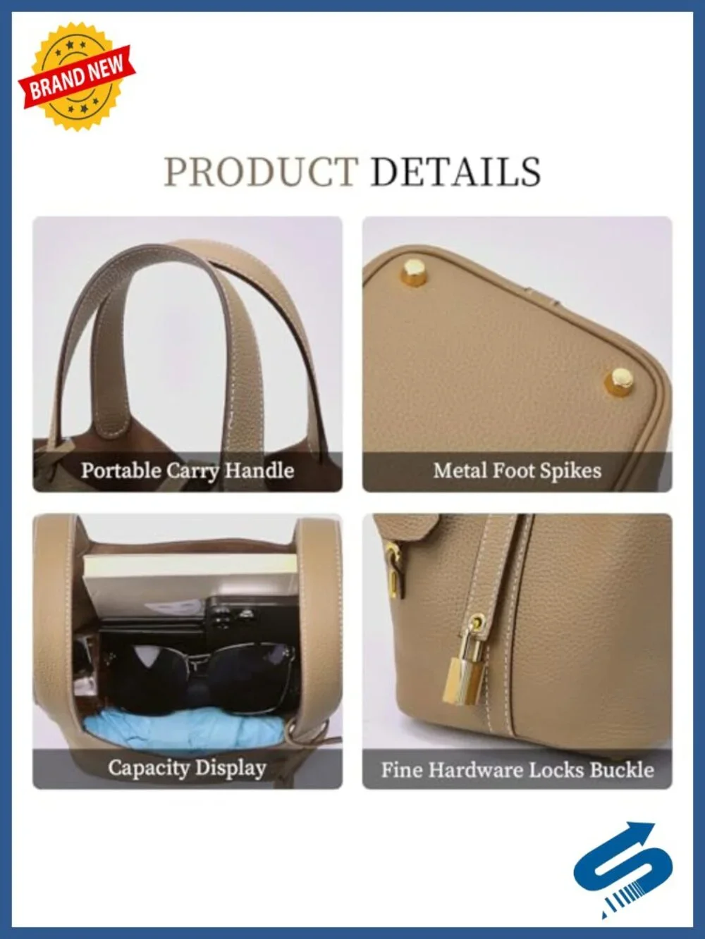 Genuine Leather Bucket Bag Tote Purse Handmade Italian Top-Grain Satchel